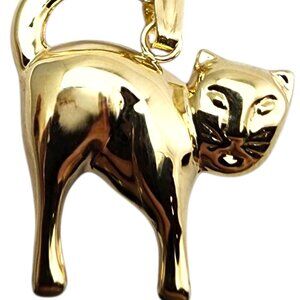 14 Karat Yellow Gold Cat Pendant #23675